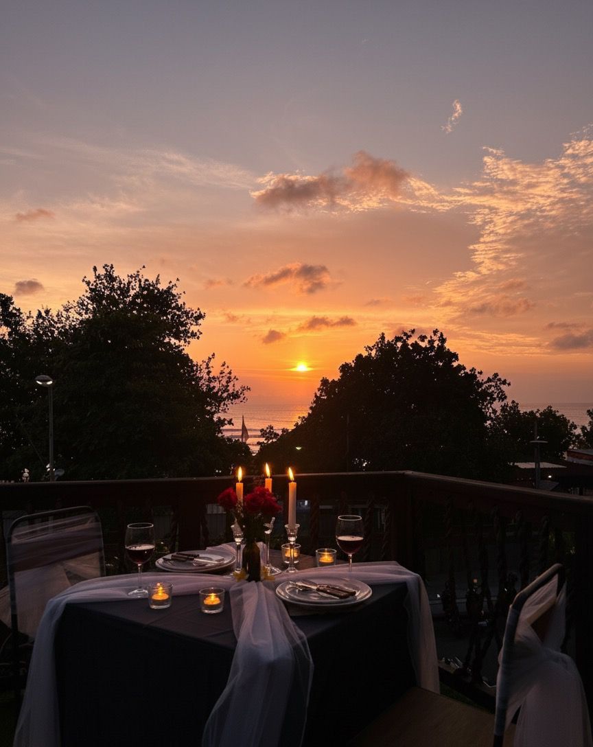 Sunset table setup di FORK BALI.